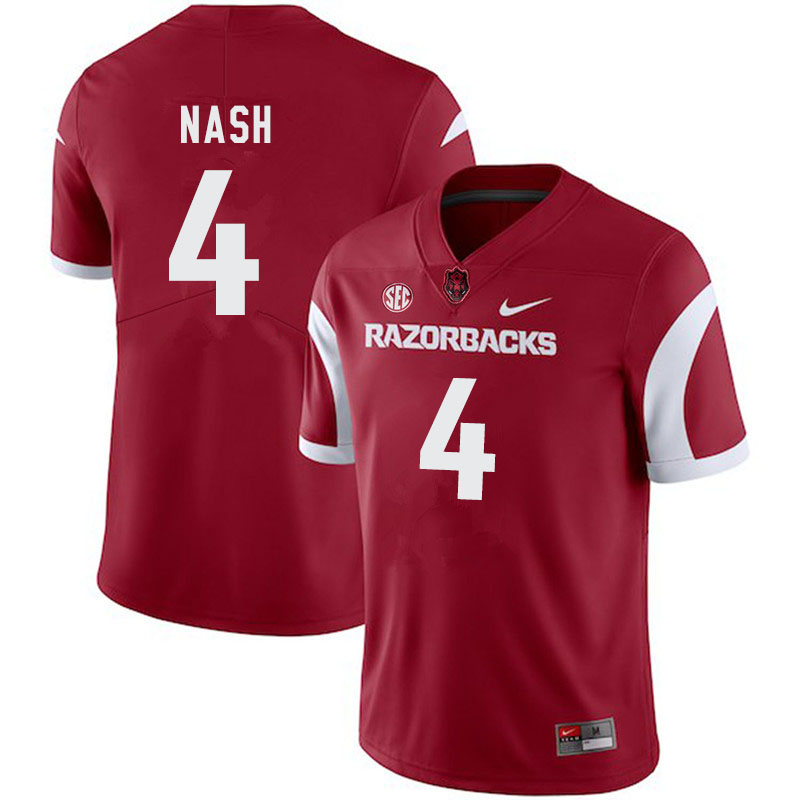 Men #4 Shamar Nash Arkansas Razorbacks College Football Jerseys-Cardinal - Click Image to Close